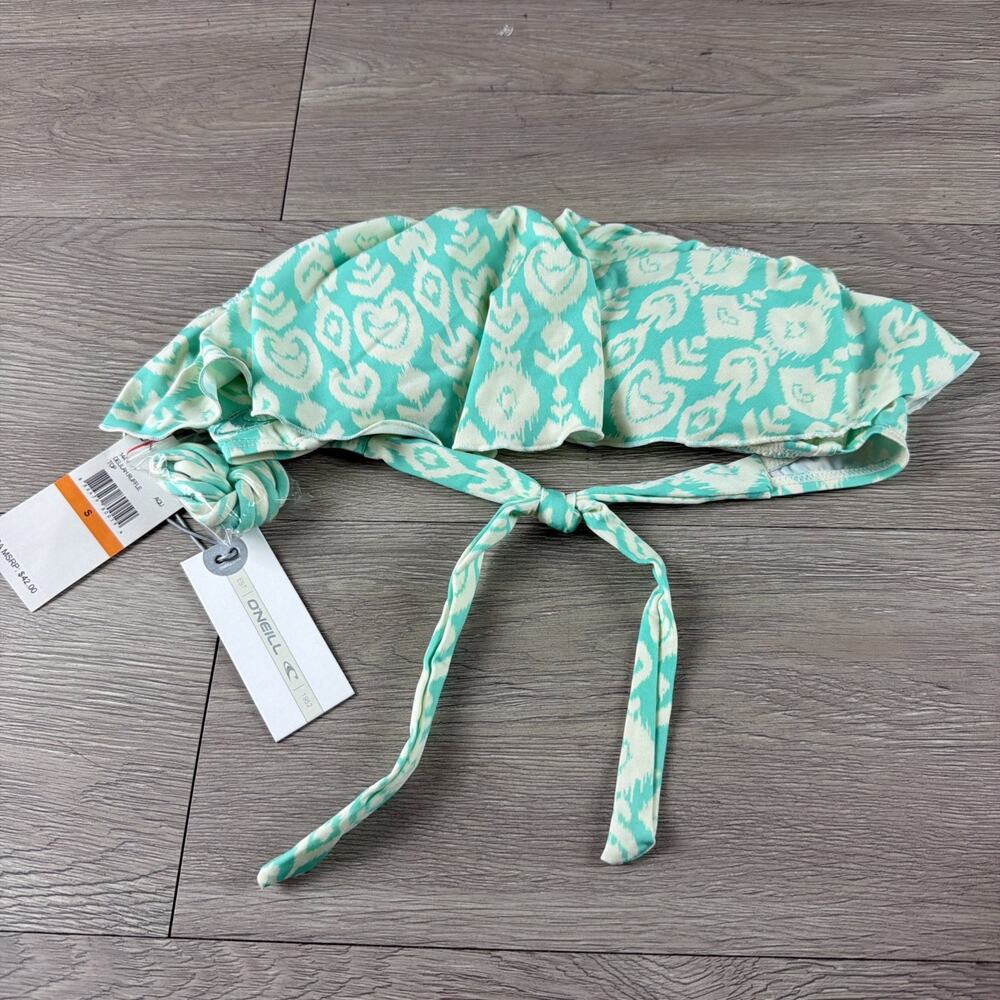 Women's Oneill Padded Bikini Top Swim Wear Small Blue Green